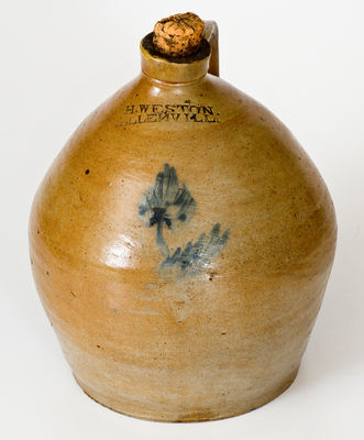 Extremely Rare H. WESTON / ELLENVILLE Stoneware Jug, circa 1829