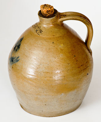 Extremely Rare H. WESTON / ELLENVILLE Stoneware Jug, circa 1829
