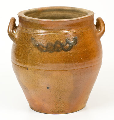 Early 19th Century American Stoneware Jar w/ Floral Decoration