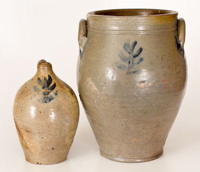 Lot of Two: Stoneware Jug and Jar with 