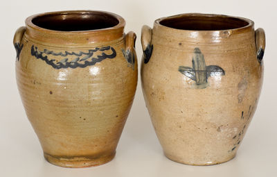 Lot of Two: 1 Gal. Stoneware Jars, probably New Jersey, circa 1820