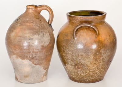 Lot of Two: Rare Stoneware, H. HUMISTON (S. Amboy, NJ), WOODBRIDGE, BIDWELL (Manchester, CT)