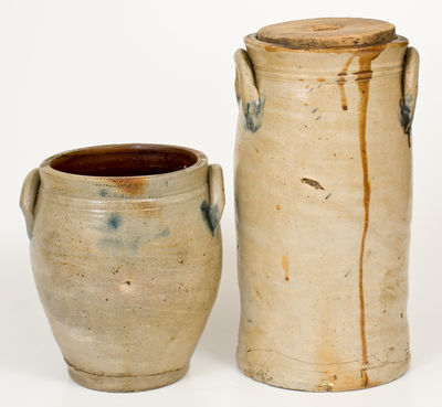 Lot of Two: Rare Stonington, Connecticut, Stoneware Vessels