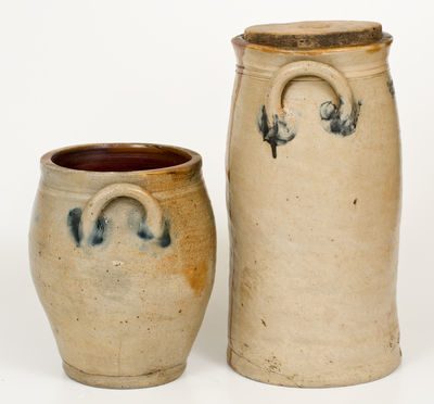 Lot of Two: Rare Stonington, Connecticut, Stoneware Vessels