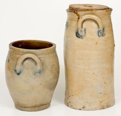 Lot of Two: Rare Stonington, Connecticut, Stoneware Vessels