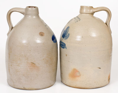 Lot of Two: Jugs w/ Similar Decoration, Connolly & Palmer (New Brunswick), Pruden & Olcott (NYC)