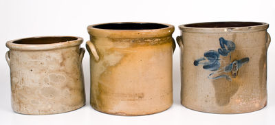 Lot of Three: Marked New Jersey Stoneware Crocks