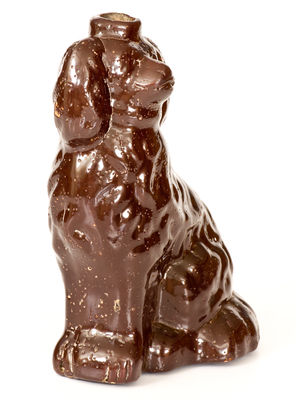 Very Unusual Stoneware Spaniel Bottle possibly Jane Lew, WV