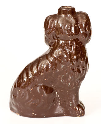 Very Unusual Stoneware Spaniel Bottle possibly Jane Lew, WV