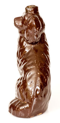 Very Unusual Stoneware Spaniel Bottle possibly Jane Lew, WV