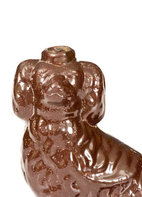 Very Unusual Stoneware Spaniel Bottle possibly Jane Lew, WV
