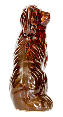 Very Unusual Stoneware Spaniel with Inscription 