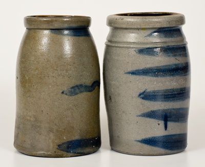 Lot of Two: Western PA Stoneware Striped Canning Jars