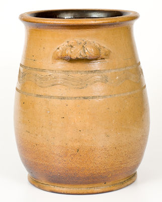 Unusual Stoneware Jar with Molded Handles, probably New England origin