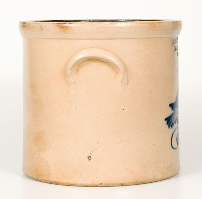 2 Gal. Stoneware Crock w/ Bird Decoration, SOMERVILLE, MASS. Advertising