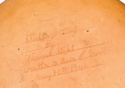 Lot of Four: Redware Shaving Mug,  Bowl, and Two Plates incl. Stahl Pottery Example