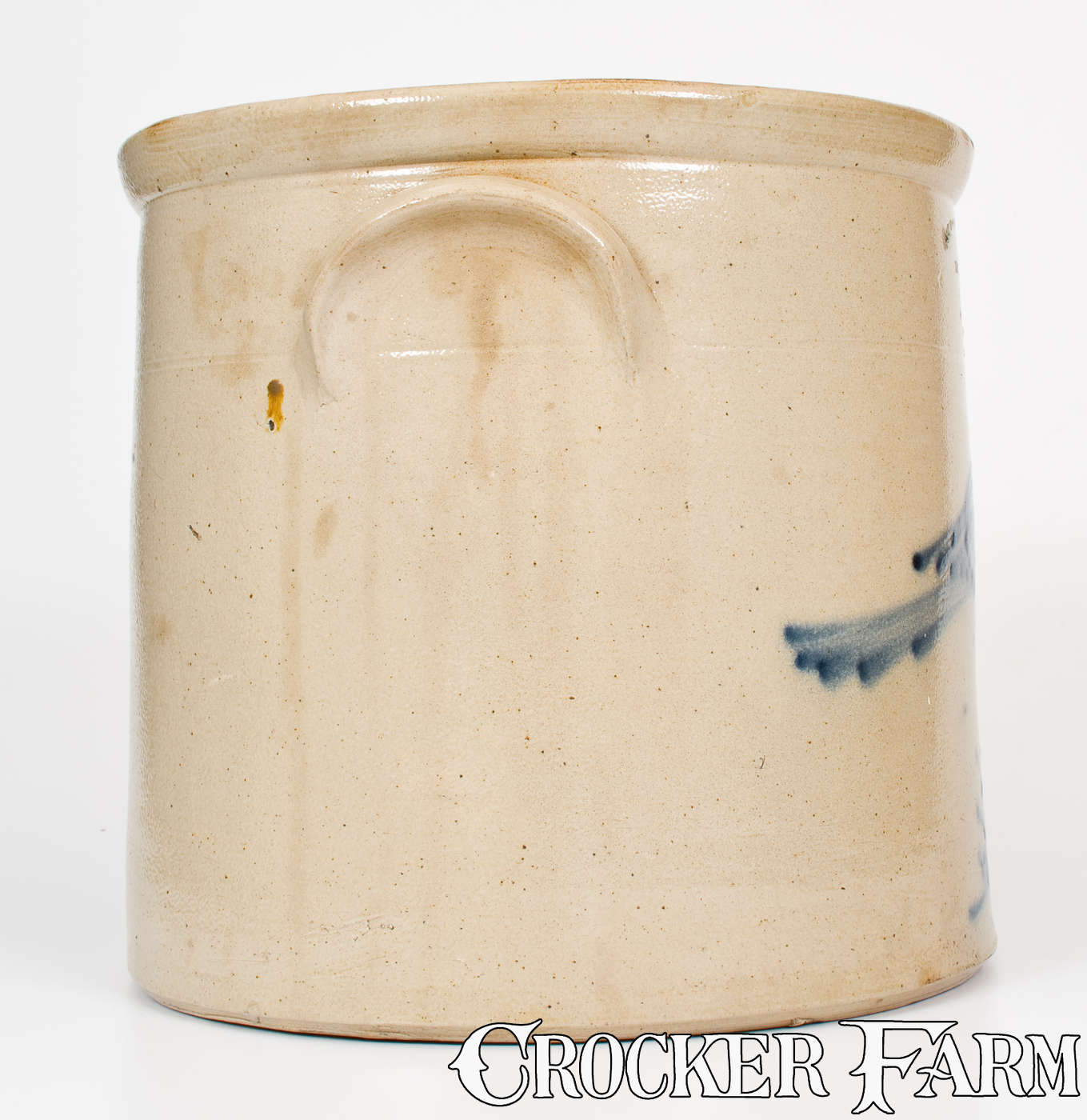 Antique SB Bosworth,hartford,ct 4 Gallon Stoneware Crock With Blue Cobalt  Flower Design 