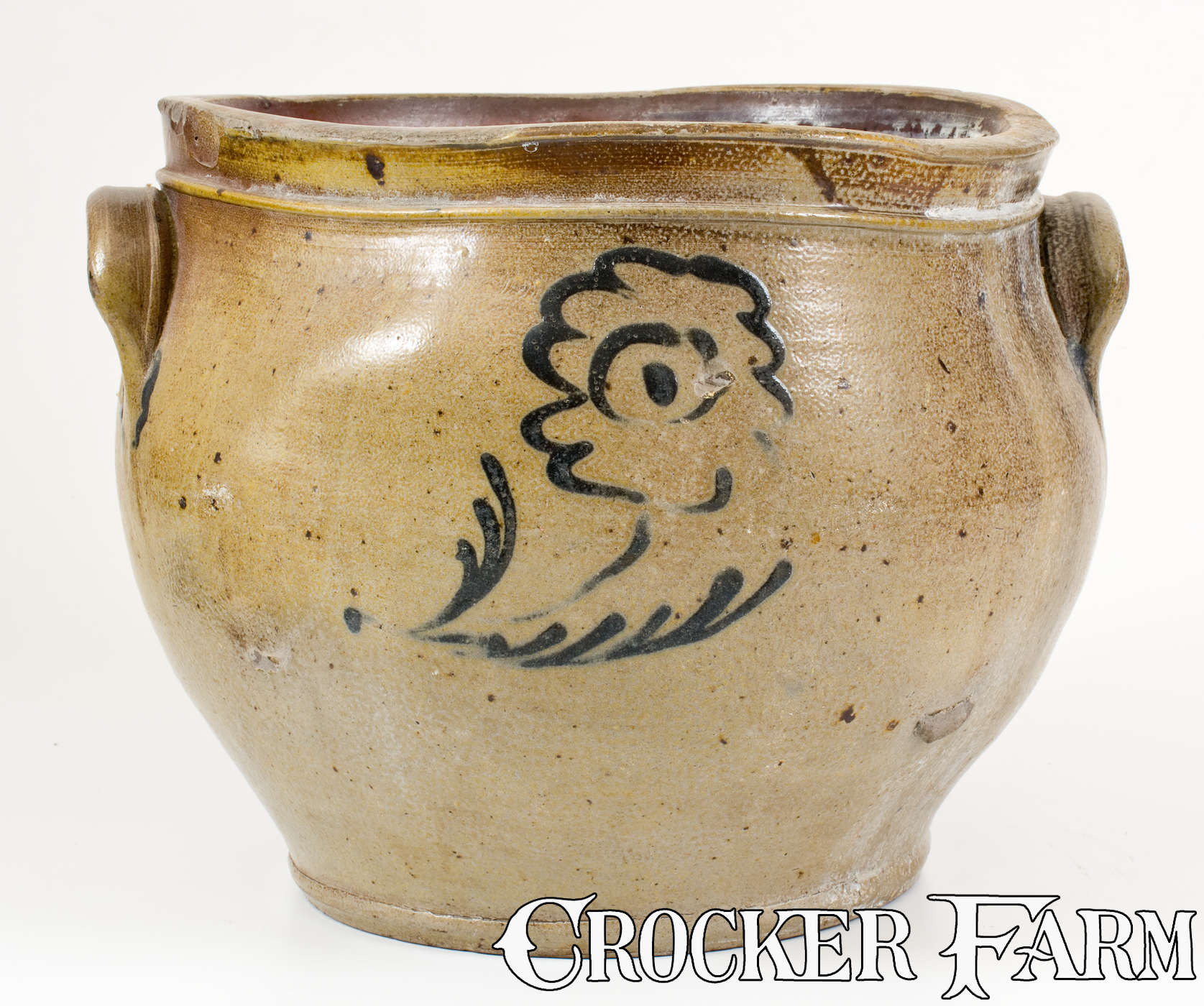 Clark Howe Unusual Stoneware Cream Jar attrib. Howe & Clark, Athens, NY, 1805-1813 ...