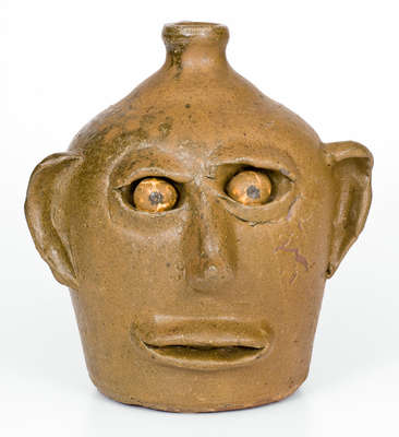 Rare Early Lanier Meaders Stoneware Face Jug