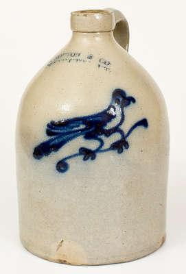 One-Gallon J. NORTON & CO. / BENNINGTON, VT Stoneware Bird Jug