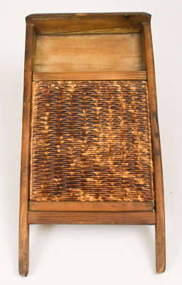Yellowware Washboard, American, late 19th or early 20th century
