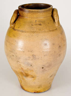 Three-Gallon BOSTON (Frederick Carpenter) Iron-Decorated Stoneware Jar