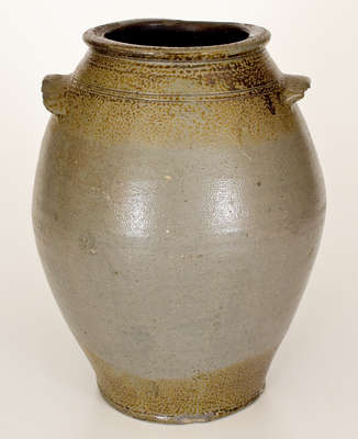 Very Rare Stoneware Jar w/ Double Iron-Dipped Decoration, attrib. John Swann, Alexandria