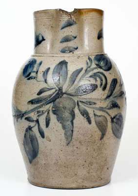 Exceptional Early-Period Shenandoah Valley Stoneware Pitcher w/ Profuse Decoration, attrib. Philip Byers, Strasburg