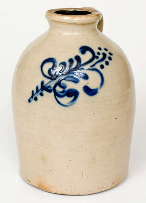Cobalt-Decorated New England Stoneware Handled Canning Jar, third quarter 19th century