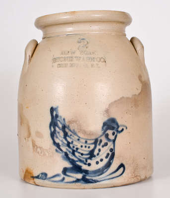 Unusual NEW YORK STONEWARE CO. / FORT EDWARD, N.Y. Stoneware Chicken Jar