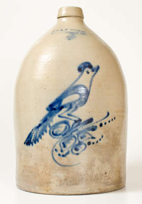 Four-Gallon E & L P NORTON / BENNINGTON VT Stoneware Bird Jug