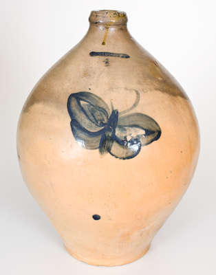 Rare Four-Gallon BENNINGTON Stoneware Butterfly Jug, Julius Norton, circa 1840