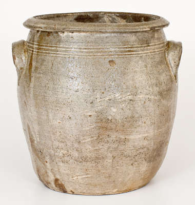 Two-Gallon Salt-Glazed Stoneware Jar, Southwest VA or NC origin, mid 19th century