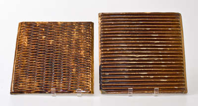 Two Yellowware Washboards, American, late 19th or early 20th century