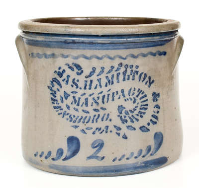 JAS. HAMILTON & CO. / MANUFACTURERS / GREENSBORO, PA Cake Crock