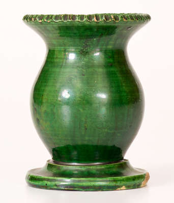 Rare Copper-Glazed Redware Vase, attributed to S. Bell & Sons, Strasburg, VA, c1895