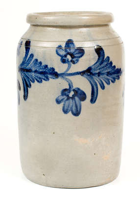 One-Gallon Stoneware Jar attrib. Henry Harrison Remmey, Philadelphia, PA, c1840