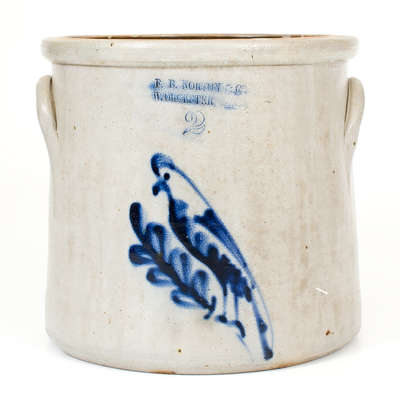 Two-Gallon F.B. NORTON & CO. / WORCESTER, MASS. Stoneware Parrot Crock