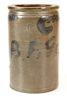 Very Rare S. BELL & SON / STRASBURG Stoneware Jar, Inscribed 