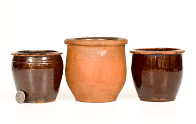 Three Signed Redware Jars, Mid-Atlantic origin, second half 19th century