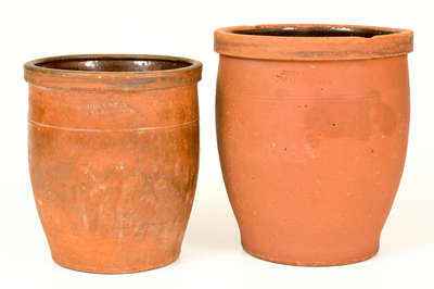 Two JOHN BELL / WAYNESBORO Redware Jars