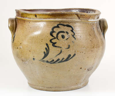 Unusual Stoneware Cream Jar attrib. Howe & Clark, Athens, NY, 1805-1813