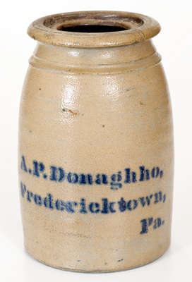 A. P. Donaghho, Fredericktown, PA Stoneware Jar