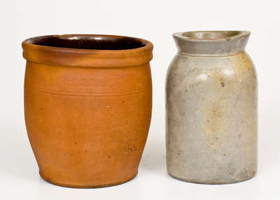 Two Pieces of Bell Family Pottery, PA and VA origin, second half 19th century