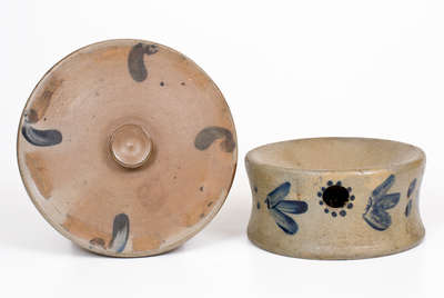 Two Pieces of Cobalt-Decorated Stoneware, Baltimore, MD origin, 19th century