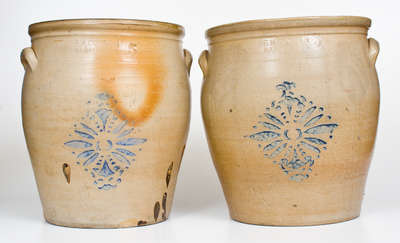 Pair of F.H. COWDEN / HARRISBURG, PA Five-Gallon Stoneware Jars