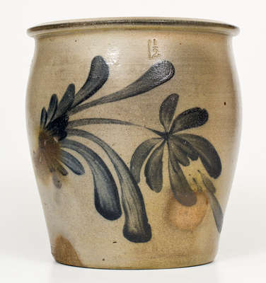 Central PA Stoneware Jar w/ Tulip Decoration