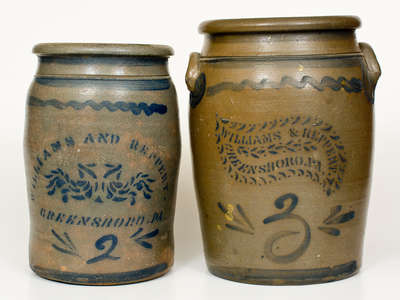 Lot of Two: WILLIAMS & REPPERT / GREENSBORO, PA Stoneware Jars