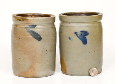 Lot of Two: 1/4 Gal. Stoneware Jars att. R. J. Grier, Chester County, PA