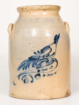 3 Gal. New York State Stoneware Jar w/ Bird Decoration